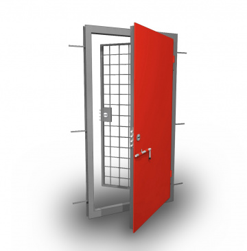 Дверь режимная коридорная с решеткой ДК-4 (ДИ) 